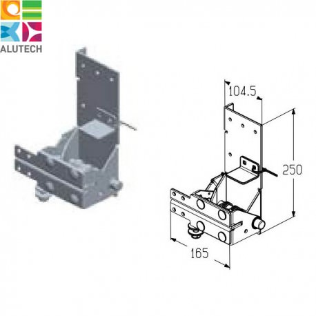 401234100 RBI-45.120DR Alutech Кронштейн роликовый нижний (шт.)