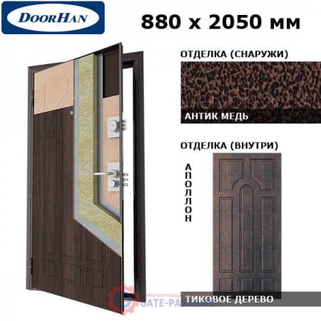 SD-880-P/AM/TI/AP/L/N Doorhan Дверь Премиум - 880х2050, левая (шт.)