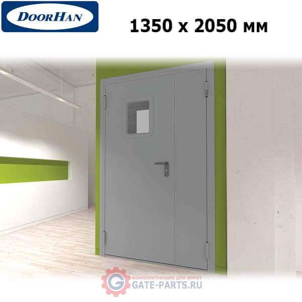 DTO1/1350/2050/7035/L/N Doorhan Дверь техническая 1350х2050 двухстворчатая, остекленная, левая (шт.)