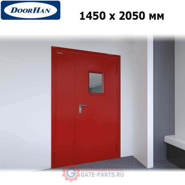 DPO601/1450/2050/7035/R/N Doorhan Дверь противопожарная 1450х2050 двухстворчатая, остекленная, правая, EI60 (шт.)