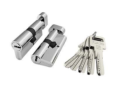 Цилиндровый механизм ключ-вертушка с 5 ключами в комплекте